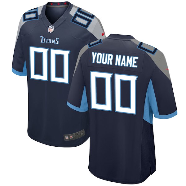 Tennessee Titans Custom Nike 2025 Navy Stitched Vapor Limited Jersey