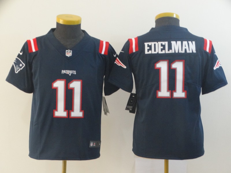 Youth New England Patriots #11 Julian Edelman Navy Nike Color Rush Vapor Player Limited Jersey 