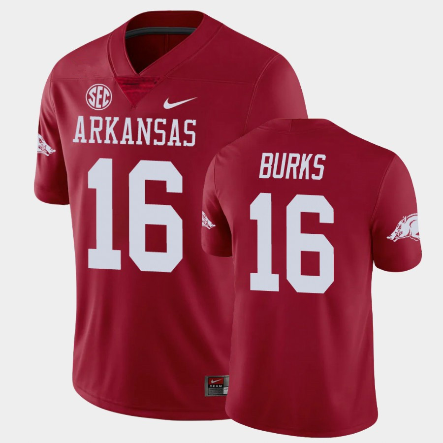 Mens Youth Arkansas Razorbacks #16 Treylon Burks Nike 2020 Cardinal College Football Jersey