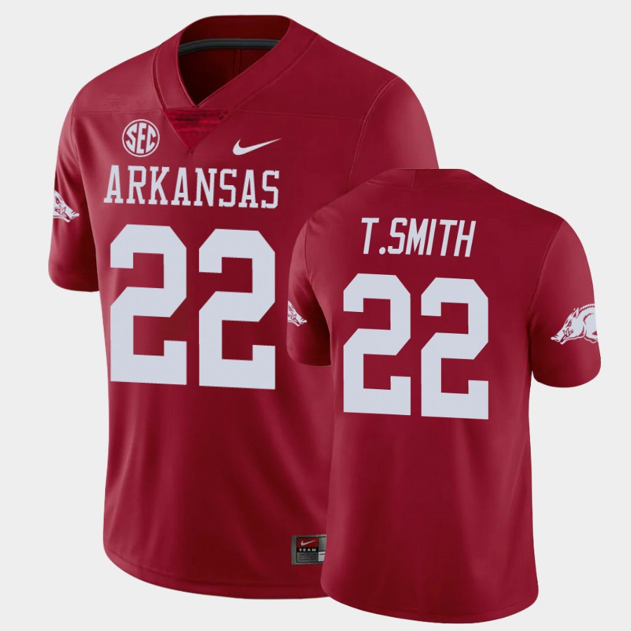 Mens Youth Arkansas Razorbacks #22 Trelon Smith Nike 2020 Cardinal College Football Jersey