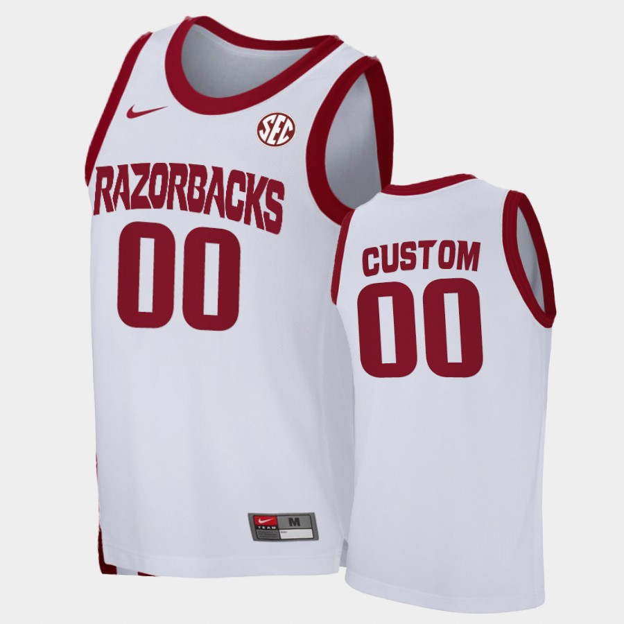 Arkansas Razorbacks Custom Nike White Basketball Game Jersey