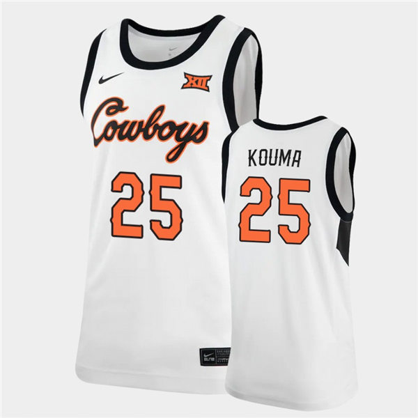 Men's Oklahoma State Cowboys #25 Bernard Kouma Nike white College Basketball Game Jersey
