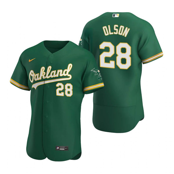 Men's Oakland Athletics #28 Matt Olson Nike Kelly Green Alternate FlexBase Jersey