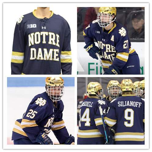 Notre Dame Fighting Irish Custom 2024 Navy Hockey Jersey