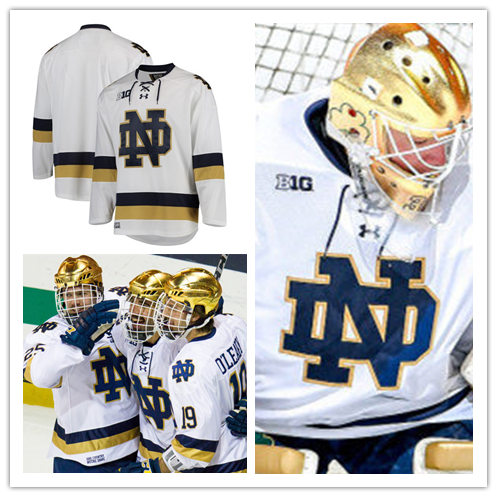 Notre Dame Fighting Irish Custom Under Armour White ND Hockey Jersey