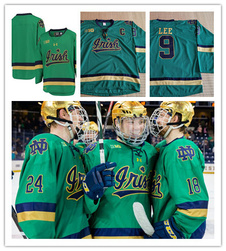 Notre Dame Fighting Irish Custom Under Armour 2018 Green Hockey Jersey