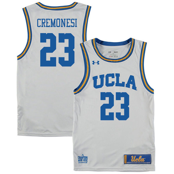 Mens UCLA Bruins #23 Logan Cremonesi White Under Armour College Basketball Jersey