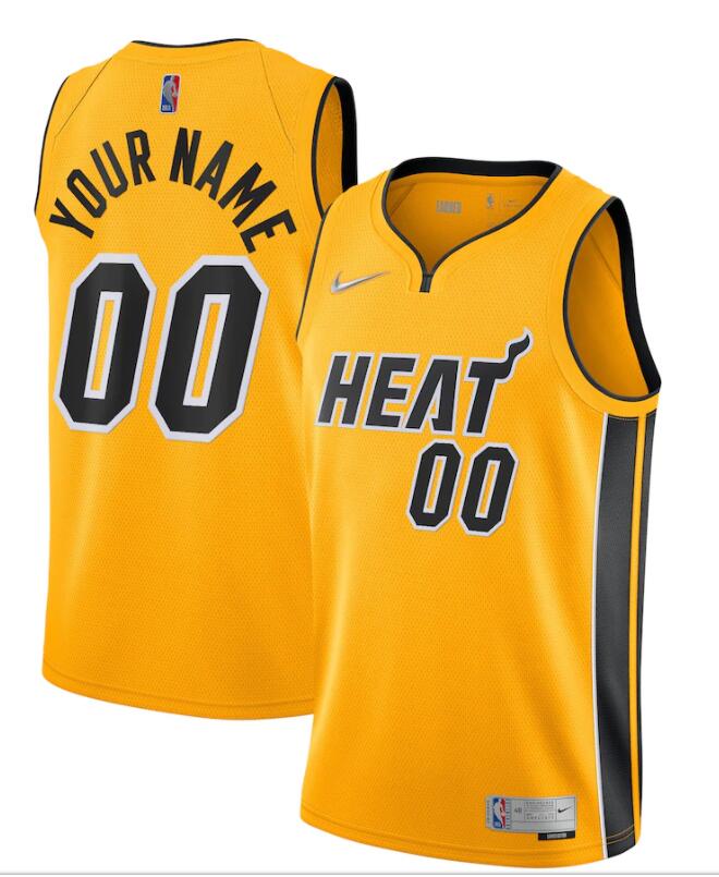 Miami Heat Custom Nike Gold Earned Edition Swingman Jersey
