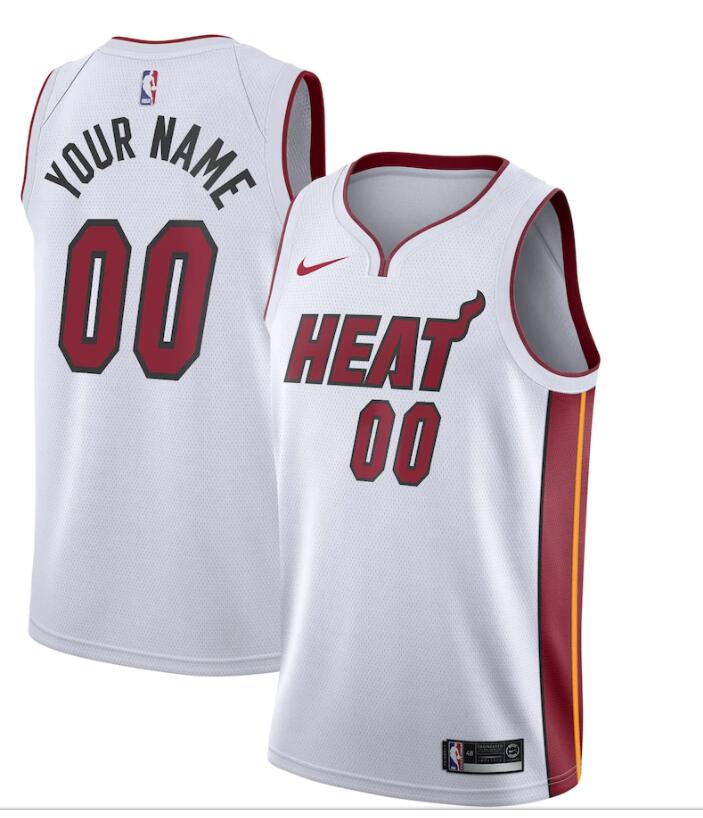 Miami Heat Custom Nike White Association Edition Swingman Jersey