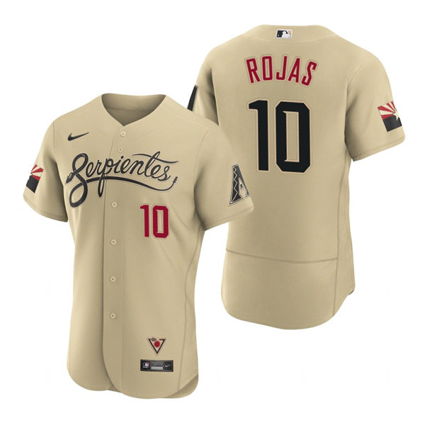 Mens Arizona Diamondbacks #10 Joshua Rojas Nike Tan 2021 Arizona City Connect Jersey