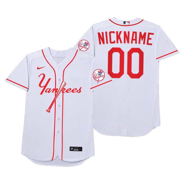 New York Yankees Custom Nike White 2021 Players' Weekend Nickname Jersey