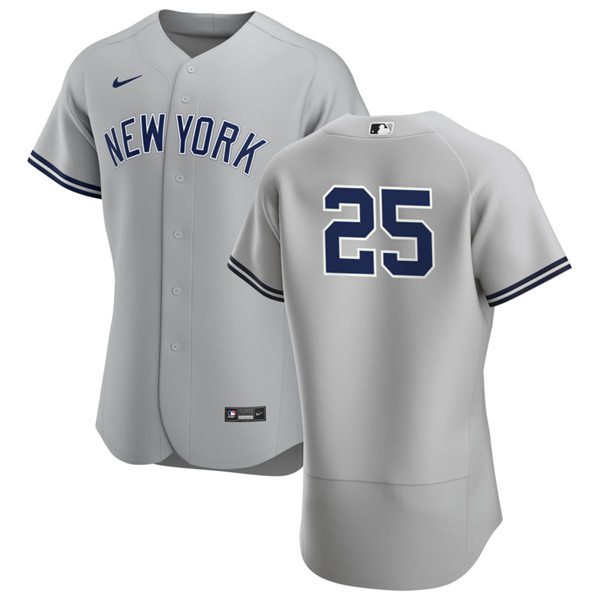 Mens New York Yankees Retired Player #25 Jason Giambi Nike Grey Road FlexBase Game Jersey