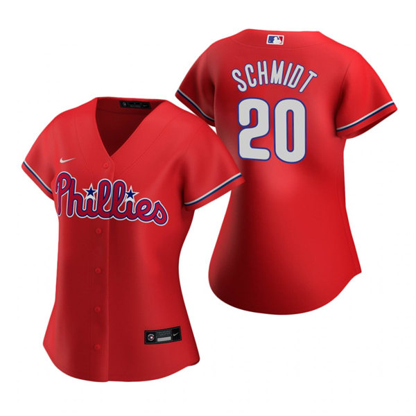Womens Philadelphia Phillies #20 Mike Schmidt Nike Red Alternate Jersey 