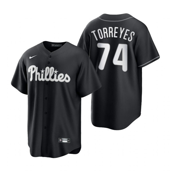 Mens Philadelphia Phillies #74 Ronald Torreyes Nike 2021 Black Fashion Jersey