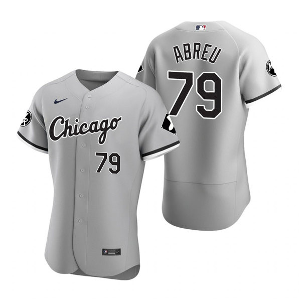 Mens Chicago White Sox #79 Jose Abreu Nike Gray Road FlexBase Jersey