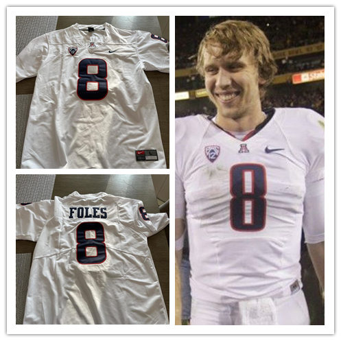 Arizona Wildcats Custom Nike White 2012 PAC12 Football Retro Jersey