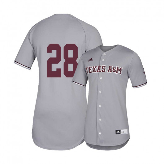 Mens Texas A&M Aggies #28 Trevor Werner Adidas Gray Baseball Jersey