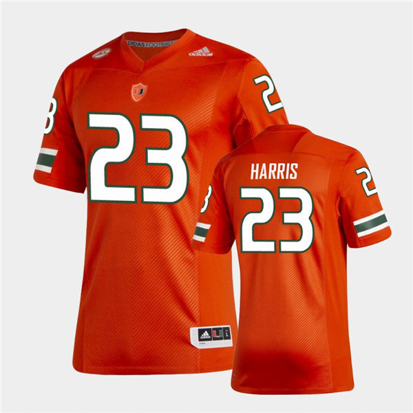 Mens Miami Hurricanes #23 Cam'Ron Harris Adidas 2021 Orange College Football Game Jersey