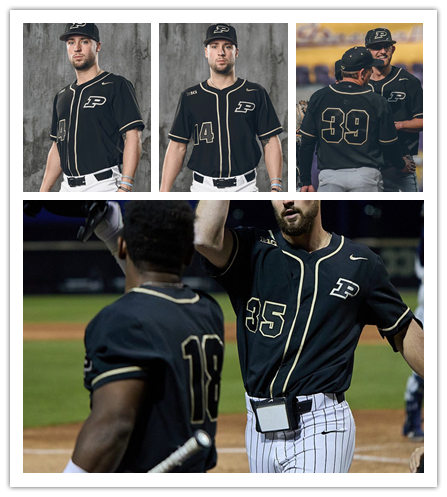 Purdue Boilermakers Custom Nike 2020 Black P Baseball Jersey