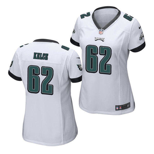 Womens Philadelphia Eagles #62 Jason Kelce Nike White Limited Jersey 