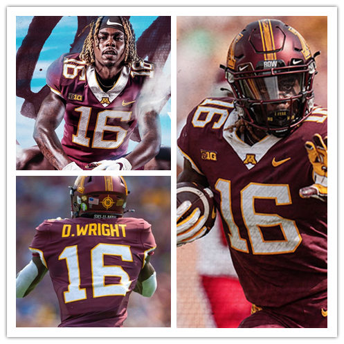 Mens Minnesota Golden Gophers #16 Dylan Wright Nike 2020 Maroon White Untouchable College Football Game Jersey