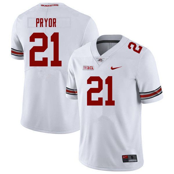 Mens Ohio State Buckeyes #21 Evan Pryor Nike White College Football Game Jersey