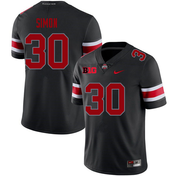Mens Ohio State Buckeyes #30 Cody Simon Nike Blackout College Football Game Jersey