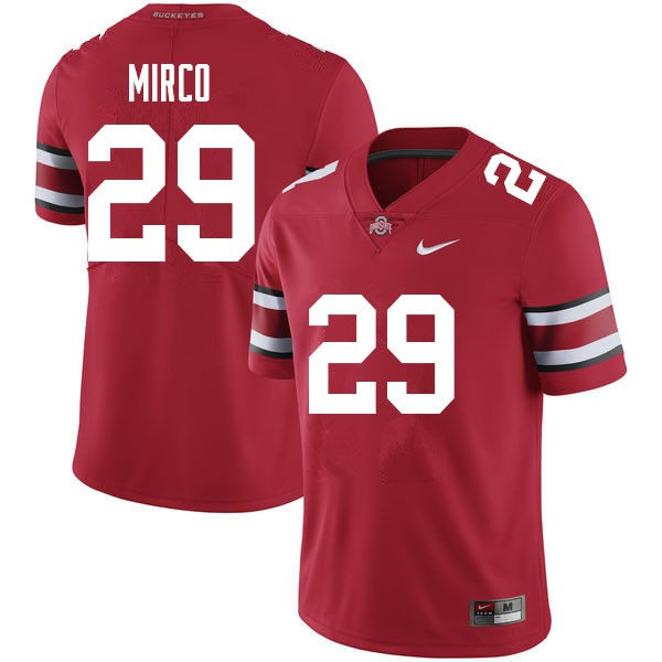 Mens Ohio State Buckeyes #29 Jesse Mirco Scarlet College Football Game Jersey