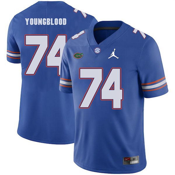 Mens Florida Gators #74 Jack Youngblood Royal College Football Game Jersey