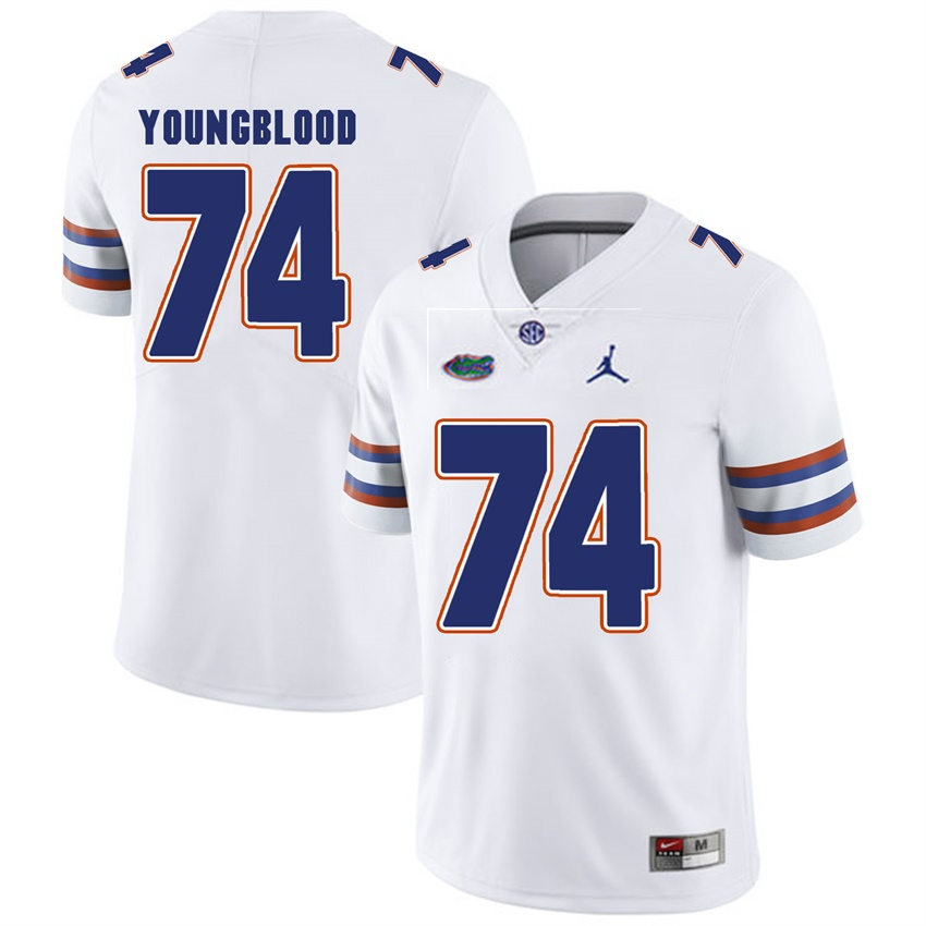 Mens Florida Gators #74 Jack Youngblood White College Football Game Jersey