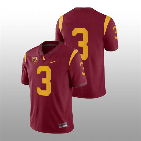 Men's USC Trojans #3 Jordan Addison Nike Cardinal Without Name College Football Game Jersey