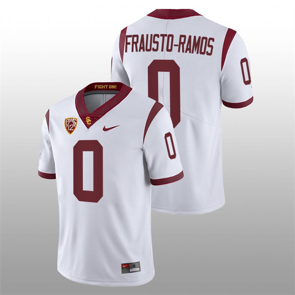 Men's USC Trojans #0 Jshawn Frausto-Ramos Nike White Limited Football Performance Jersey