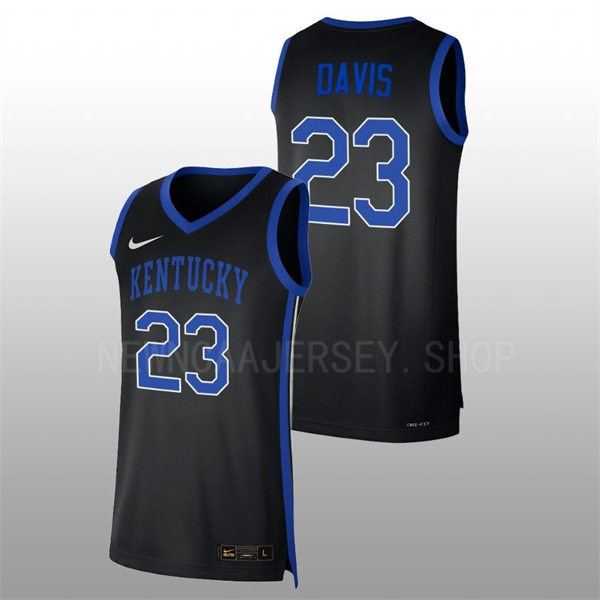 Mens Youth Kentucky Wildcats #23 Anthony Davis 2022-23 College Basketball Game Jersey Black