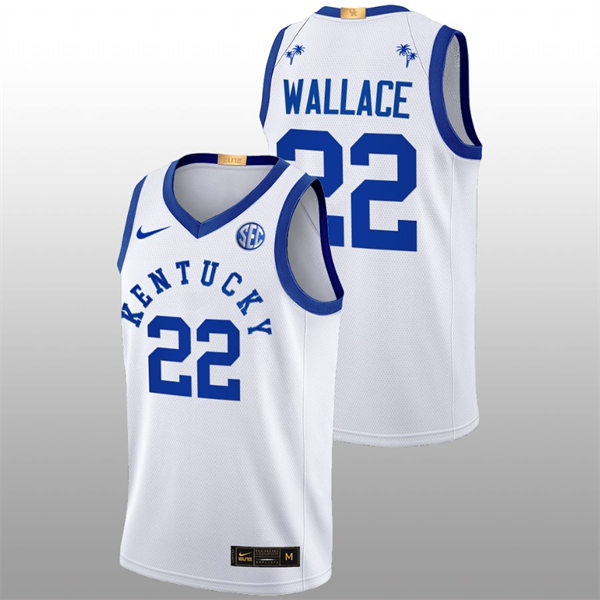 Mens Youth Kentucky Wildcats #22 Cason Wallace 2022-23 College Basketball Bahamas Game Limted Jersey White