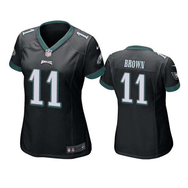 Womens Philadelphia Eagles #11 A.J. Brown Black Limited Jersey