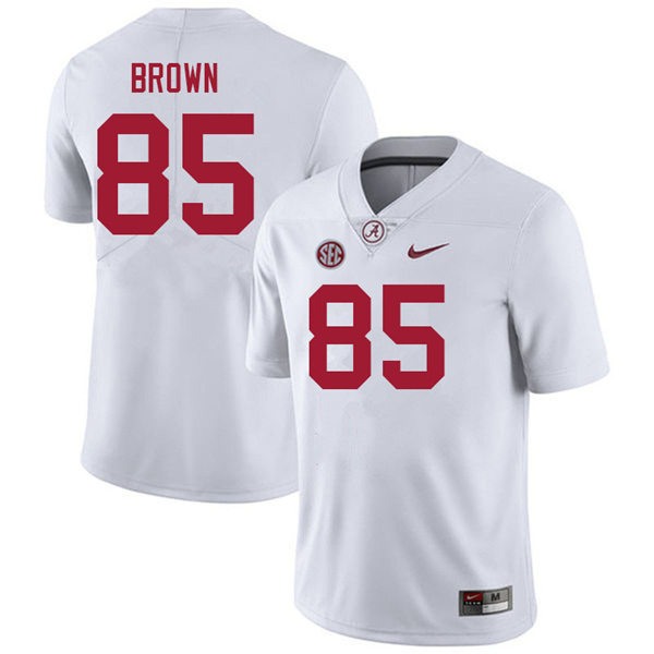 Mens Youth Alabama Crimson Tide #85 Elijah Brown White College Football Game Jersey