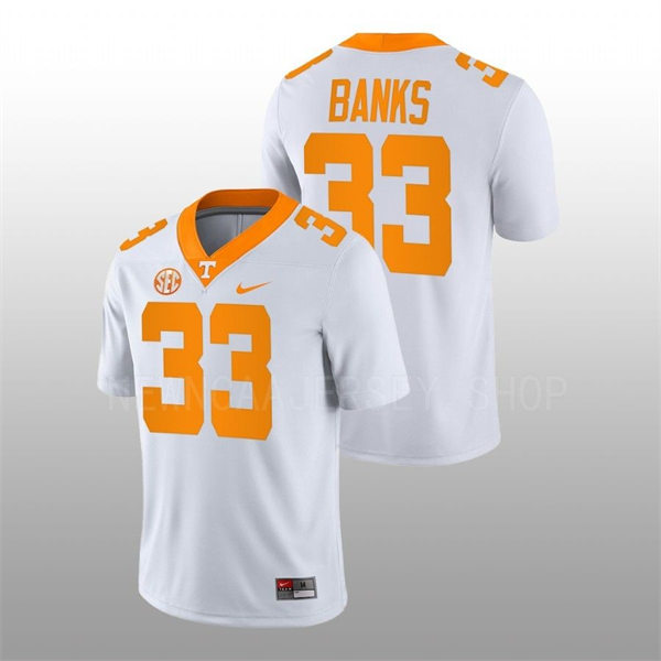 Mens Youth Tennessee Volunteers #33 Jeremy Banks Nike White College Football Game Jersey