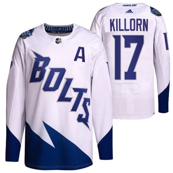 Mens Tampa Bay Lightning #17 Alex Killorn Adidas White 2022 Stadium Series Player Jersey