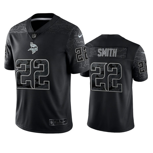 Men's Minnesota Vikings #22 Harrison Smith Black Reflective Limited Jersey