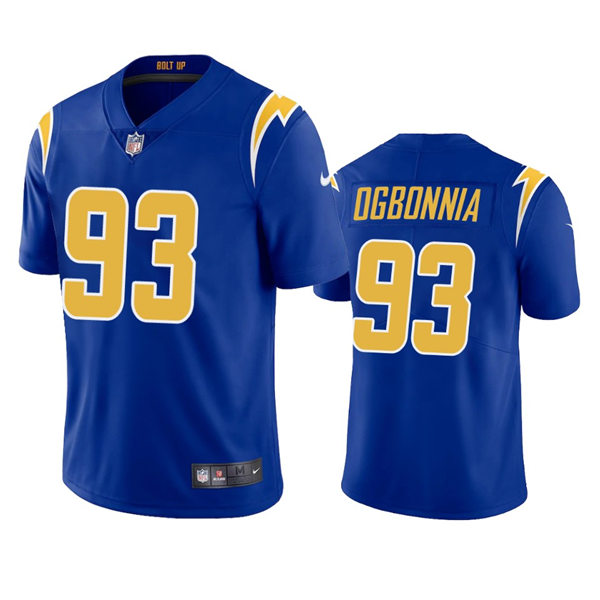 Men's Los Angeles Chargers #93 Otito Ogbonnia Royal Gold 2nd Alternate Vapor Limited Jersey