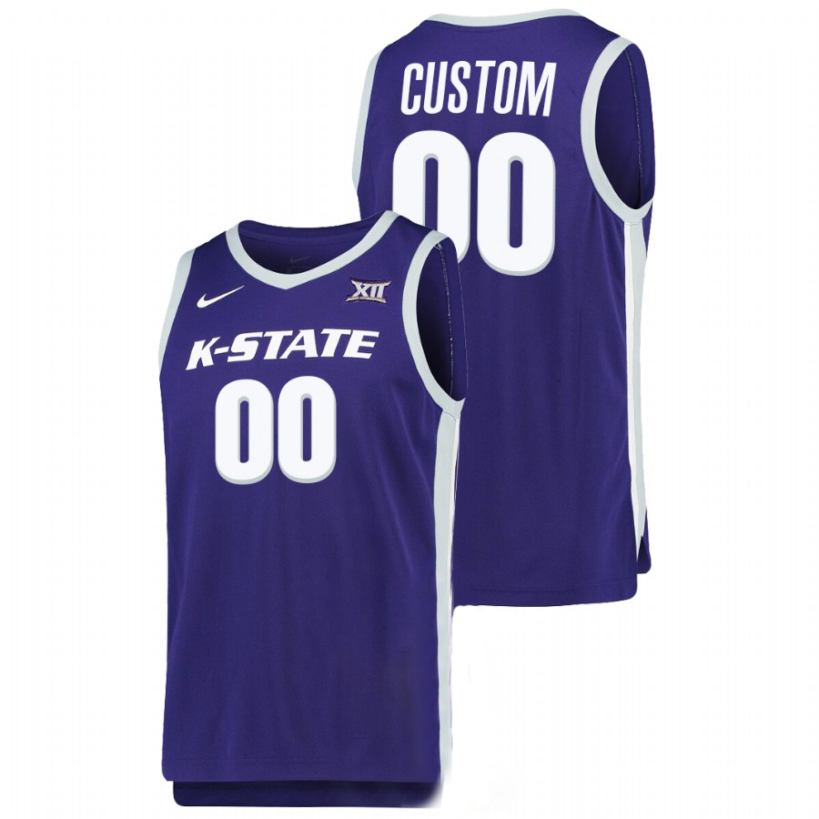Kansas State Wildcats Custom Nike Purple College Basketball Game Jersey