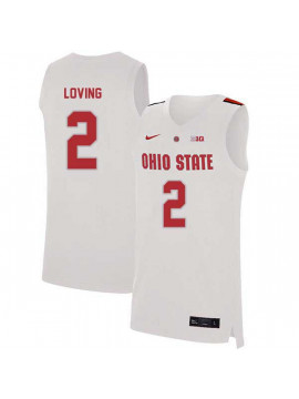 Men's #2 Marc Loving Ohio State Buckeyes Elite Nike White Stitched College Basketball Jersey