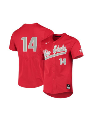 Men's #14 Thomas Waning Ohio State Buckeyes Nike Scarlet Stitched College Baseball Jersey