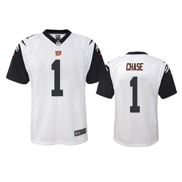 Youth Cincinnati Bengals #1 Ja'Marr Chase Nike White Color Rush Jersey