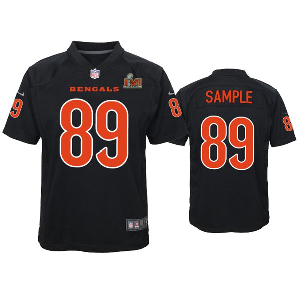 Youth Cincinnati Bengals #89 Drew Sample Nike Black Super Bowl LVI Bound Game Fashion Jersey