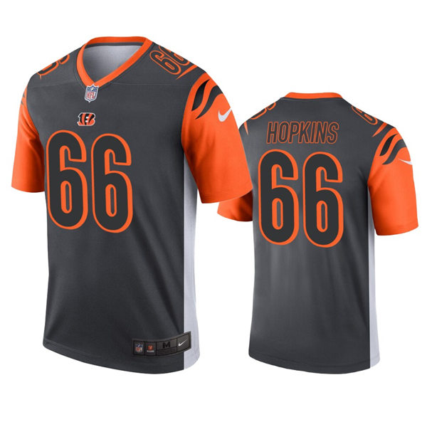 Men's Cincinnati Bengals #66 Trey Hopkins Nike Anthracite Inverted Legend Jersey
