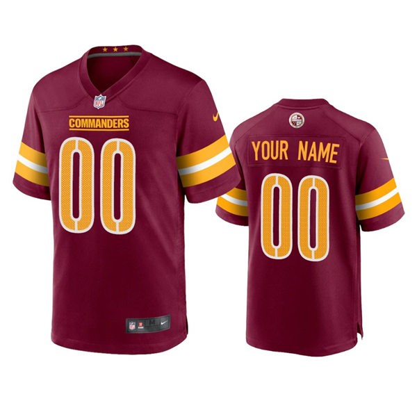 Washington Commanders Custom Nike 2024 Burgundy Team Color Vapor Limited Jersey