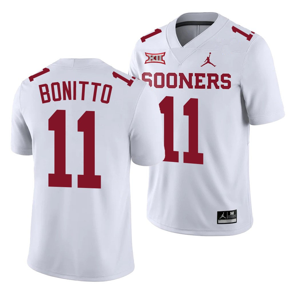 Oklahoma Sooners #11 Nik Bonitto White 2021 College Football Game Jersey