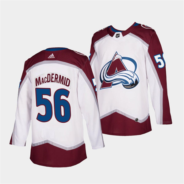 Men's Colorado Avalanche #56 Kurtis MacDermid 2022 White Away Premier Player Jersey