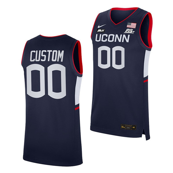 Mens Youth UConn Huskies Custom Nike Navy Uconn College Basketball Game Jersey